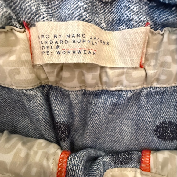 Marc by Marc Jacobs Embroidered Polka Dot Denim Paperbag Mini Skirt Size Small - Picture 6 of 9